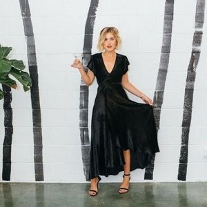 Christy Dawn long black velvet wrap stress